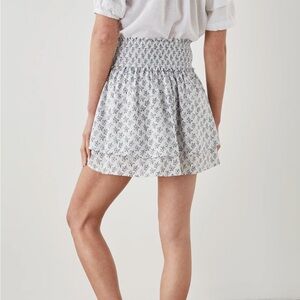 Rails White and Black Floral Skater Skirt